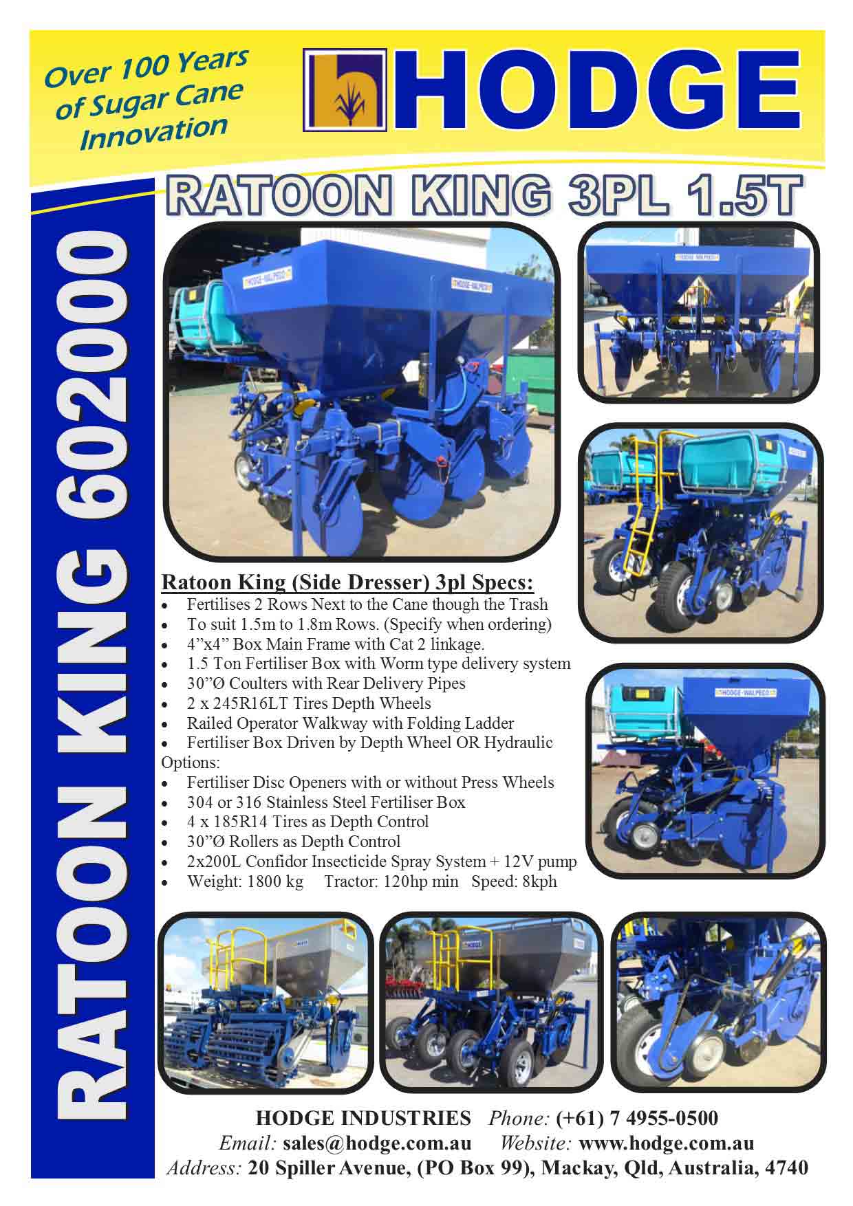 RatoonKing3pl1-5T-602000--Brochure — Hodge Industries in Mackay Harbour, QLD