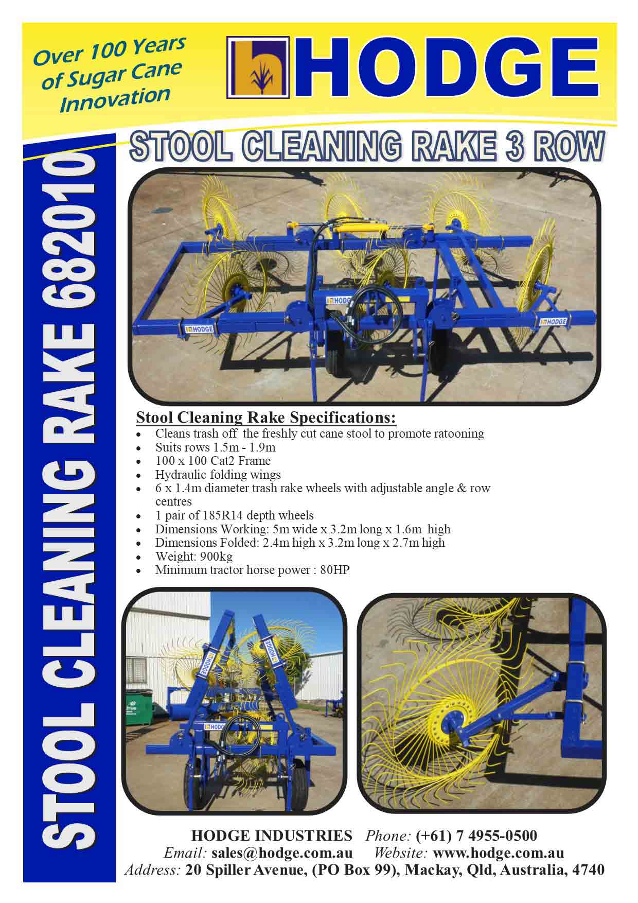 StoolCleanerRake---682010--Brochure — Hodge Industries in Mackay Harbour, QLD