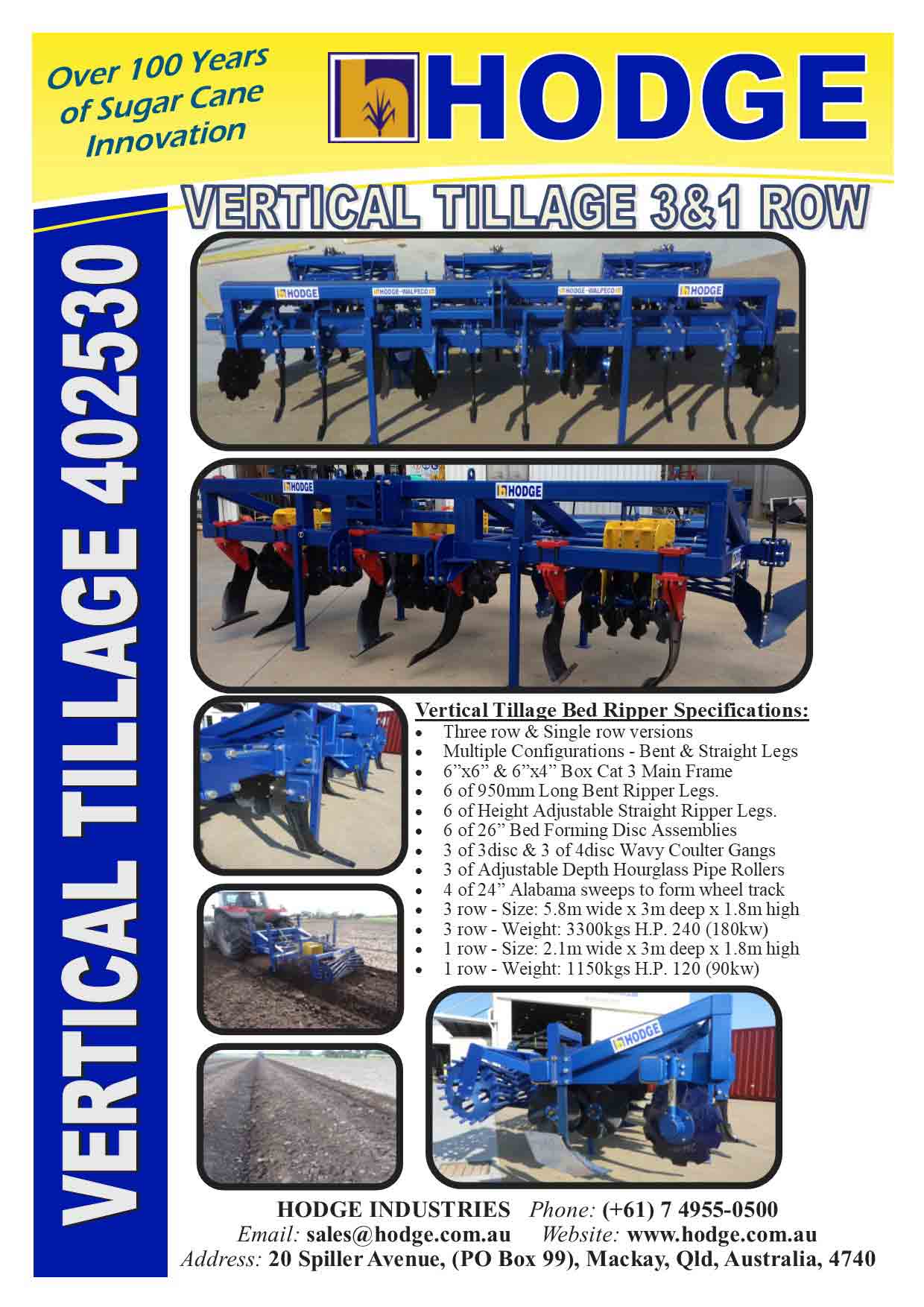 Vertical-Tillage-3&1row--402530--Brochure — Hodge Industries in Mackay Harbour, QLD