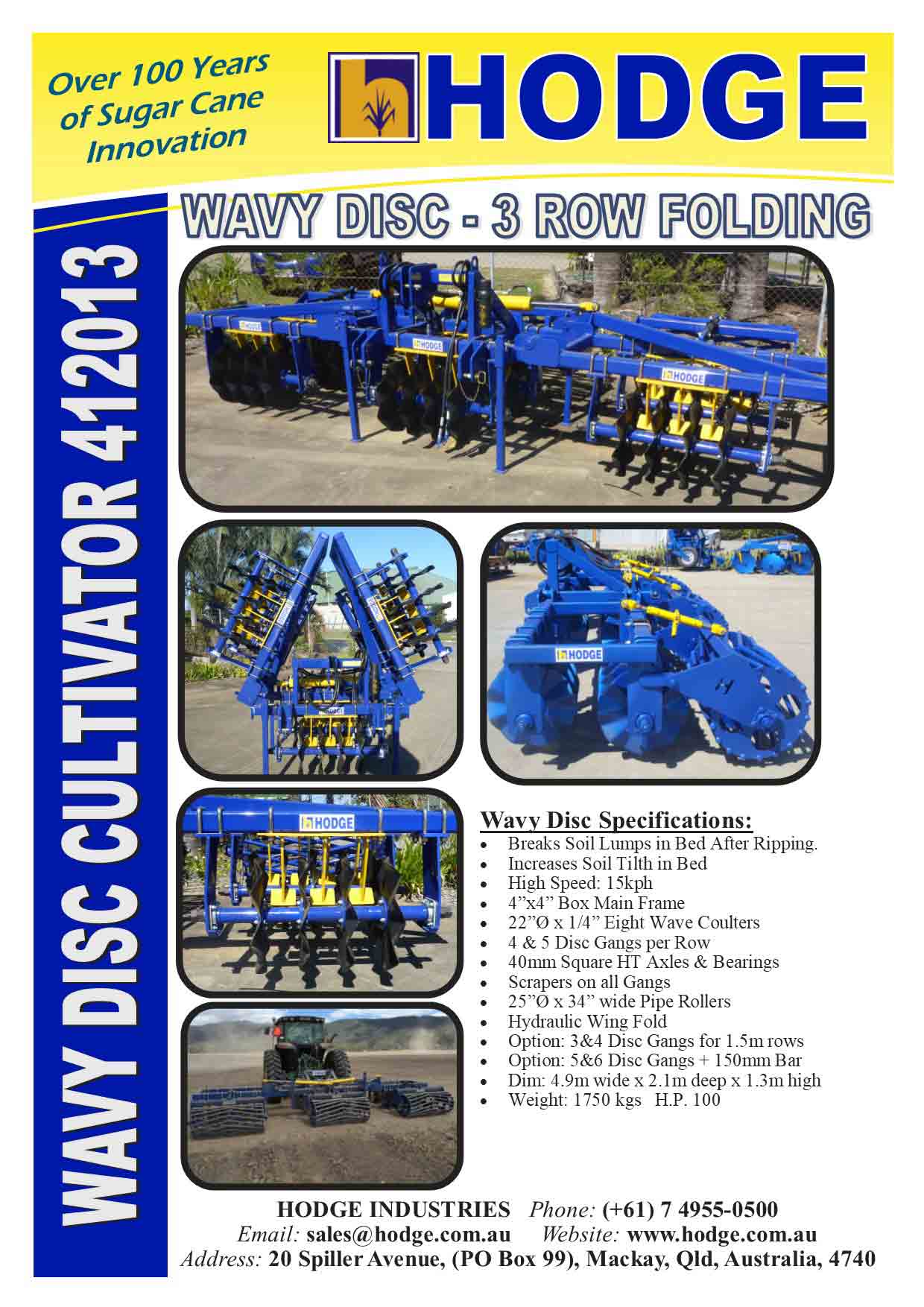 Wavy-Disc-Cultivator-3row--412013--Brochure — Hodge Industries in Mackay Harbour, QLD